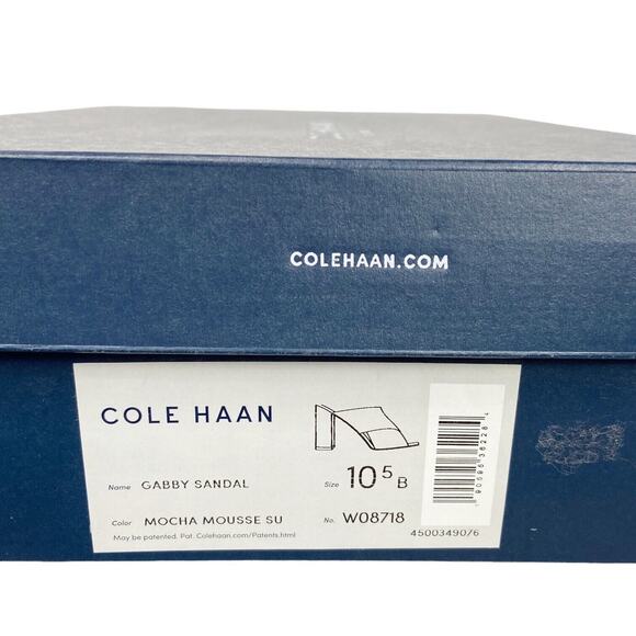 Cole Haan Gabby Sandal Tan Suede Leather Open Toe Chunky Heel Womens size 10.5 - Picture 11 of 11